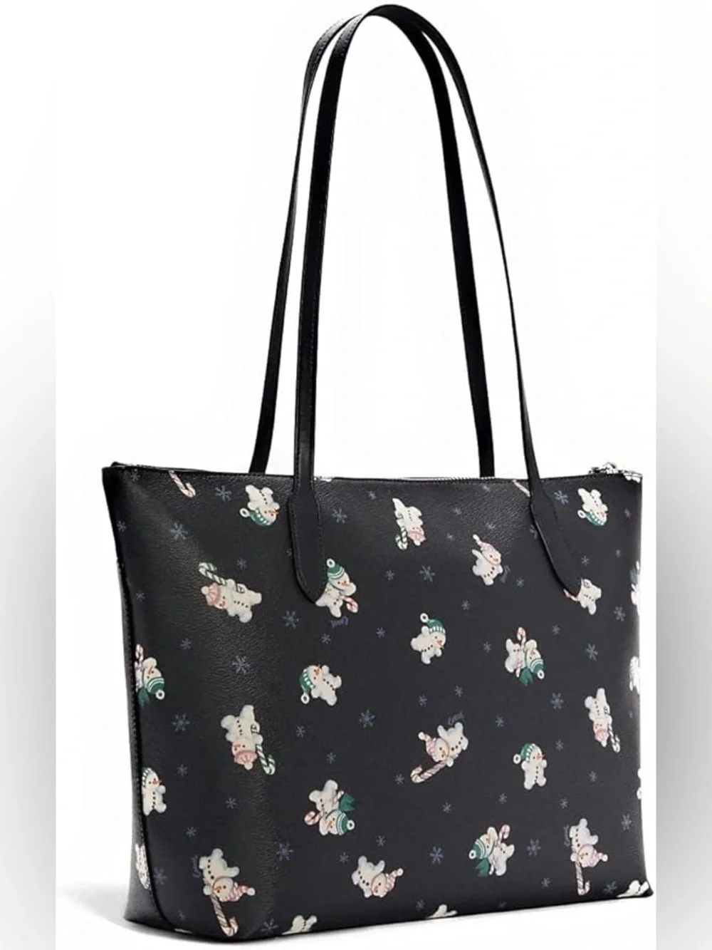 Coach Zip Top Tote Bag With Snowman Print - Picture 13 of 13